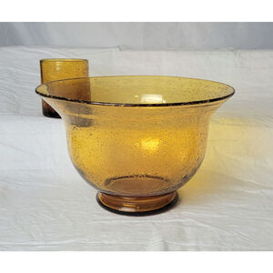 Artland Iris Amber bubble Serving Bowl and Double Old‎ Fashioned Glass